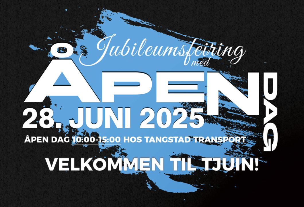 Tangstad Transport og Steinkjer Mekaniske feirer 100 respektive 30 års jubileum med ÅPEN DAG på Tjuin 28. juni kl 10:00-15:00.
